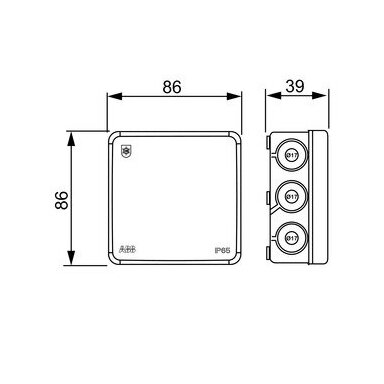 AP9M Paskirstymo/komutacinė dėžutė 86x86x39 ABB, IP65 AP9M Paskirstymo/komutacinė dėžutė 86x86x39 ABB, IP65