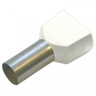 Izoliuotas dvigubo laido antgalis (DIN spalvų standartas) 0.5 mm², 8 mm, Baltas, 100 vnt. Izoliuotas dvigubo laido antgalis (DIN spalvų standartas) 0.5 mm², 8 mm, Baltas, 100 vnt.