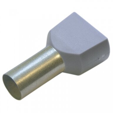 Izoliuotas dvigubo laido antgalis (DIN spalvų standartas) 0.75 mm², 8 mm, Pilkas, 100 vnt. Izoliuotas dvigubo laido antgalis (DIN spalvų standartas) 0.75 mm², 8 mm, Pilkas, 100 vnt.