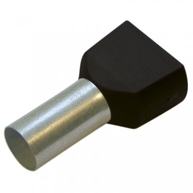 Izoliuotas dvigubo laido antgalis (DIN spalvų standartas) 1.5 mm², 8 mm, Juodas, 100 vnt. Izoliuotas dvigubo laido antgalis (DIN spalvų standartas) 1.5 mm², 8 mm, Juodas, 100 vnt.