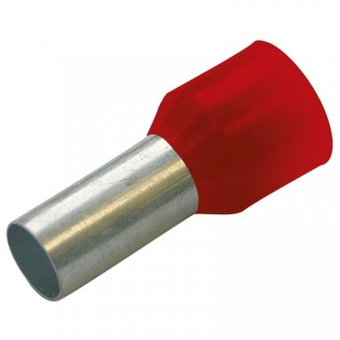 Izoliuotas laido antgalis (III DIN spalvų standartas) 1 mm², 8 mm, Raudonas, 100 vnt. Izoliuotas laido antgalis (III DIN spalvų standartas) 1 mm², 8 mm, Raudonas, 100 vnt.