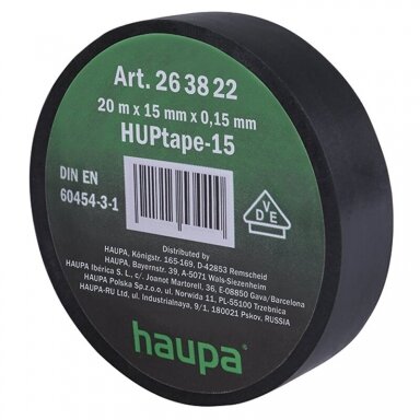 Lipni juosta (izoliacija) 15 mm x 20 m VDE (siaura) Juoda Lipni juosta (izoliacija) 15 mm x 20 m VDE (siaura) Juoda