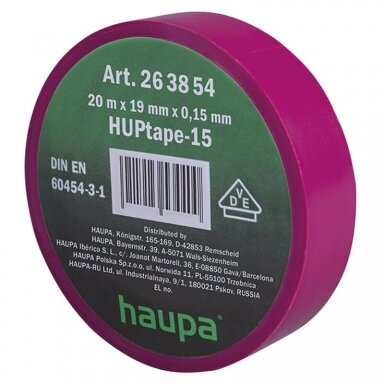 Lipni juosta (izoliacija) 19 mm x 20 m VDE (plati) Violetinė Lipni juosta (izoliacija) 19 mm x 20 m VDE (plati) Violetinė