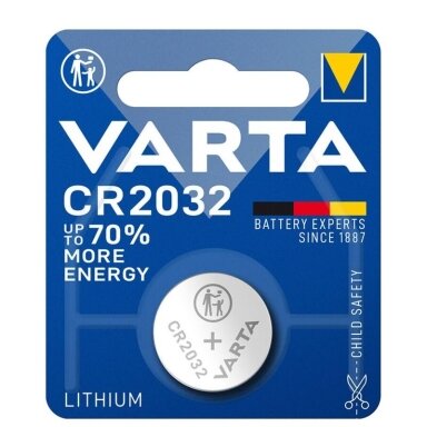Neįkraunamas maitinimo elementas CR 2032 tipo, 3V 220 mAh