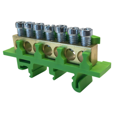 PE7 įžeminimo gnybtas 7x16mm² žalias IP00 PE7 įžeminimo gnybtas 7x16mm² žalias IP00