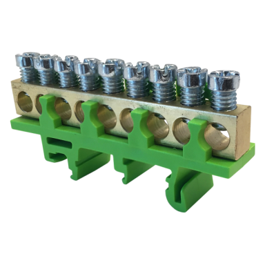 PE9 įžeminimo gnybtas 9x16mm² žalias IP00 PE9 įžeminimo gnybtas 9x16mm² žalias IP00
