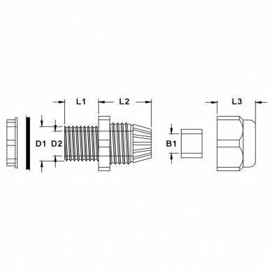 Sandariklis su veržle IP68 M16 (5 - 10) 1