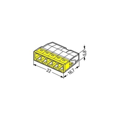 WAGO COMPACT 5 laidų jungtis 0,5-2,5 mm², 100 vnt. WAGO COMPACT 5 laidų jungtis 0,5-2,5 mm², 100 vnt.