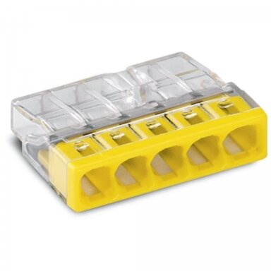 WAGO COMPACT 5 laidų jungtis 0,5-2,5 mm², 100 vnt. WAGO COMPACT 5 laidų jungtis 0,5-2,5 mm², 100 vnt.