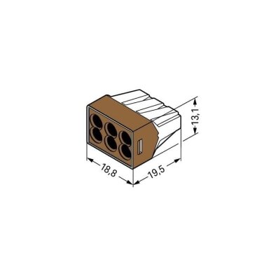 WAGO PUSH WIRE 6 laidų jungtis 1,5-4 mm² (iki 4 mm² laidui), 50 vnt. WAGO PUSH WIRE 6 laidų jungtis 1,5-4 mm² (iki 4 mm² laidui), 50 vnt.